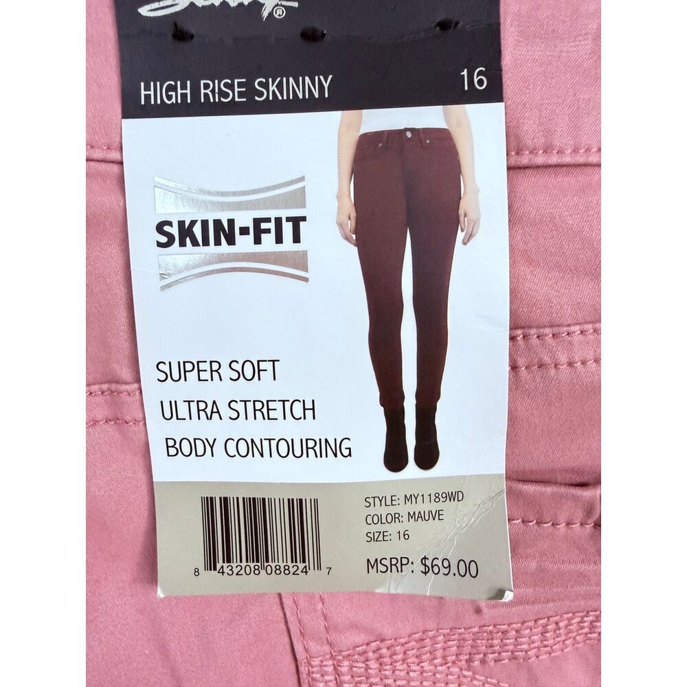 Seven7 High Rise Skinny Jeans Mauve Pink Ultra Stretch Size 16 NWT - Picture 6 of 8